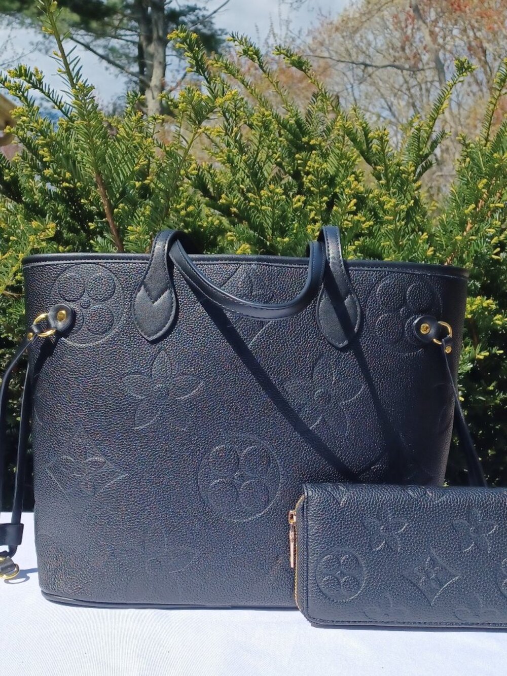 Large Floral Work Tote Bag + Wallet Set | Travel & Office Ready.